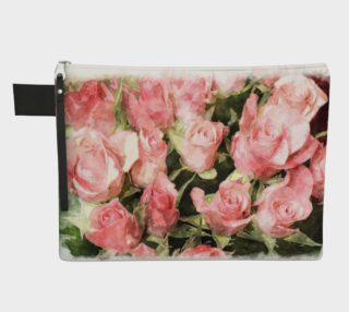 Pink Watercolor Rose Garden Zipper Carry-All preview