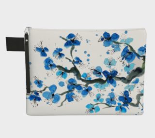 Blue Japanese Blossoms Zipper Carry-All preview