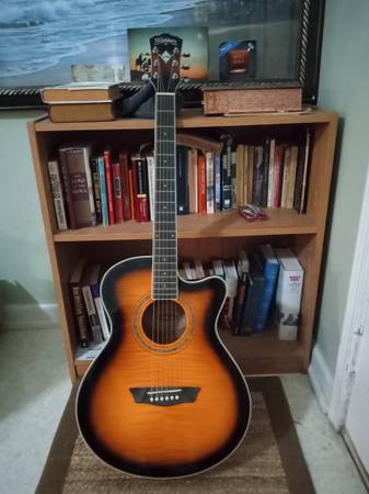 Guitar - Washburn Festival EA15 Mini Jumbo Cutaway, Acoustic Electric ...