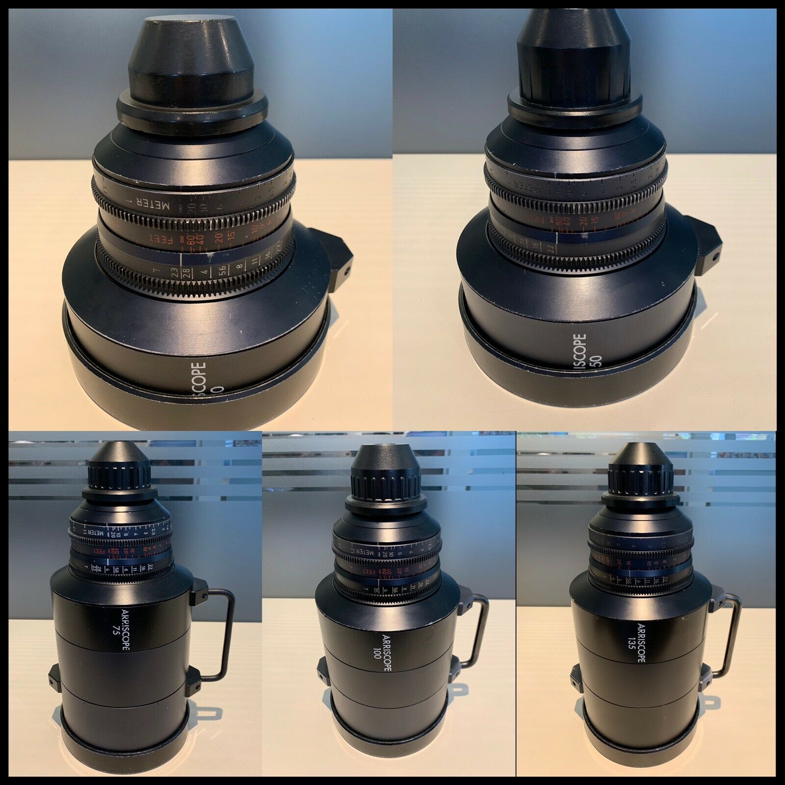 Arri Arriscope Anamorphic Lens Set 40mm 50mm 75mm 100mm 135mm
