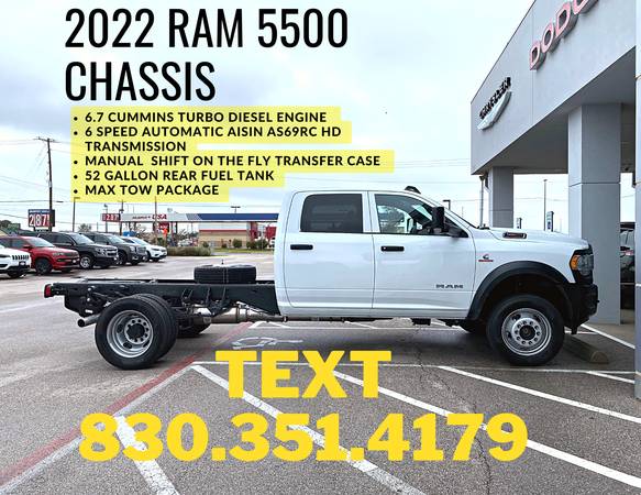 Photo 2022 RAM 5500 CHASSIS 60quot CA 4X4 DIESEL TRUCK AISIN TRANSMISISON - $71,560 ($909MONTH)