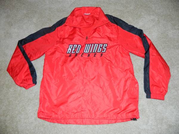 Unisex Adult Detroit Red Wings SEWN Pull Over 1/4 Zip Nylon Jacket, S ...