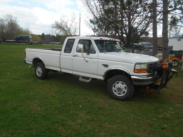 1995 f250 7.3 powerstroke diesel 5 SPEED 4x4 ex cab with snow plow ...