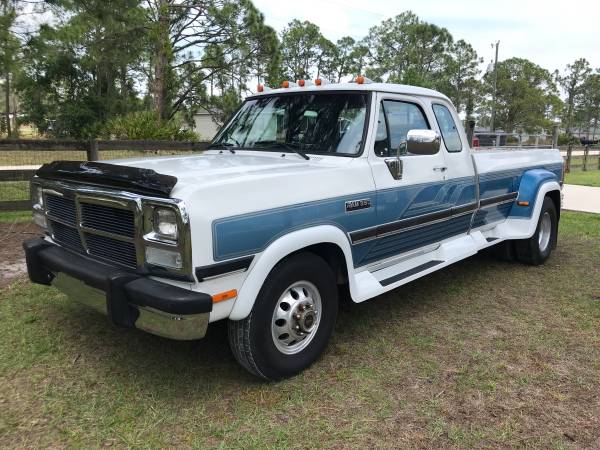 1993 Dodge D350 Dually 1st Gen Cummins Diesel 146k extended cab 2wd ...