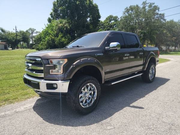Photo 2016 Ford F150 Lariat 4X4 Leather LIFTED TowHitch CLEAN TITLE BedLiner - $36,800 (OKEECHOBEE)