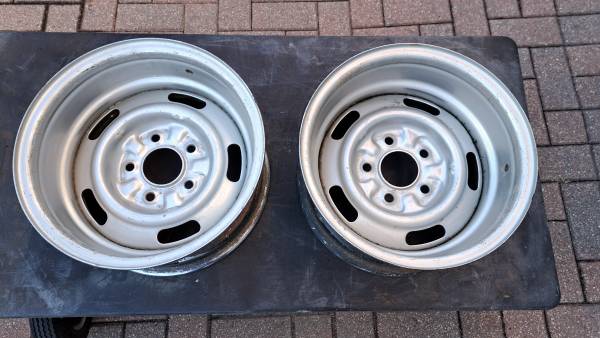 1968 1969 Chevy Ralley wheels 14x7 3BS for disc brakes $120 ...
