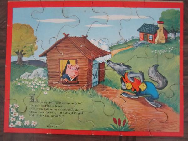 Photo 3 -Vintage Puzzles Three Little Pigs, Crooked Man, and Jack  Jill $19