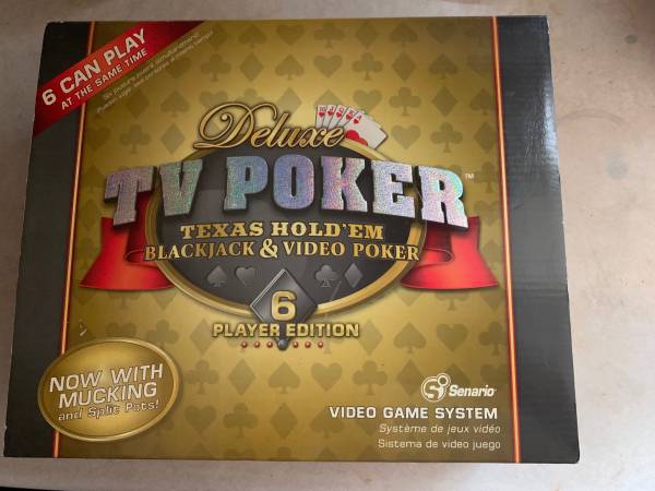 New - Deluxe TV Poker - Texas Hold Em, Blackjack and Video Poker - 6 $20