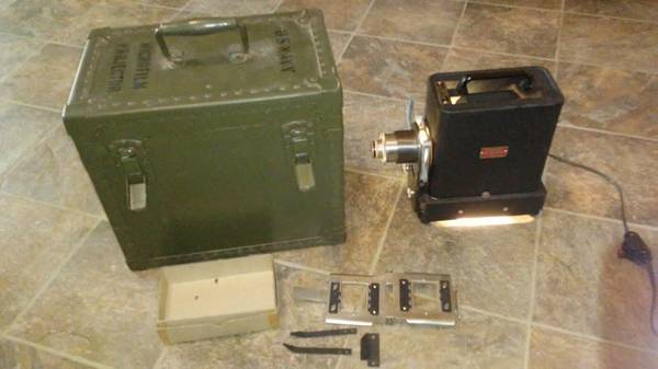 Photo Vintage Collectible US Navy Military Microfilm Projector wWooden Case $75