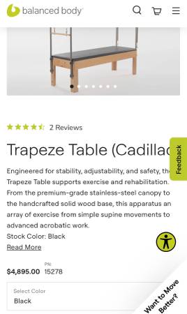 Photo Balanced Body Pilates Reformer Trapeze Table Cadillac $2,000