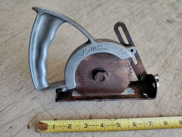 Photo Vintage Mall Tools Circular Saw Attachment For Power Drill with Blade $15