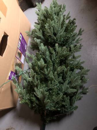 Photo 4 feet Artificial Plastic Slim Christmas Tree 240 lights $19