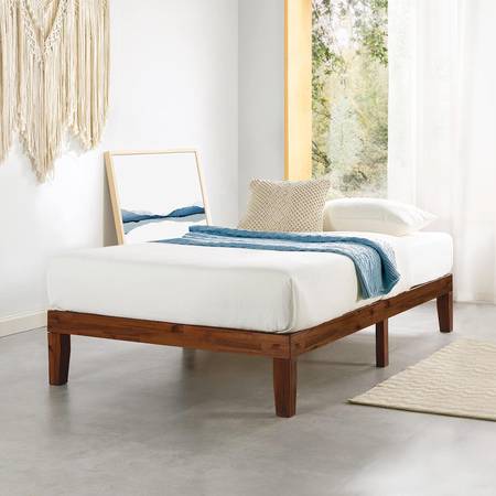 Photo Brand New-12 Classic Solid Wood Twin Bed Frame, Espresso $90
