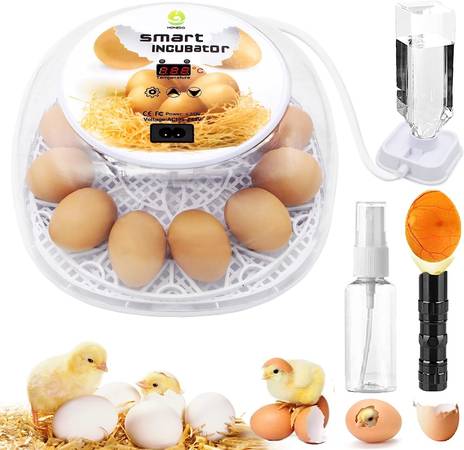 Egg Incubator 12-24 Eggs Auto Turning Watering LED Temp $35