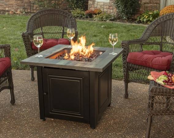 Endless Summer GAD15290ES Brooks LP Gas Outdoor Fire Pit, Amber 50,000 ...