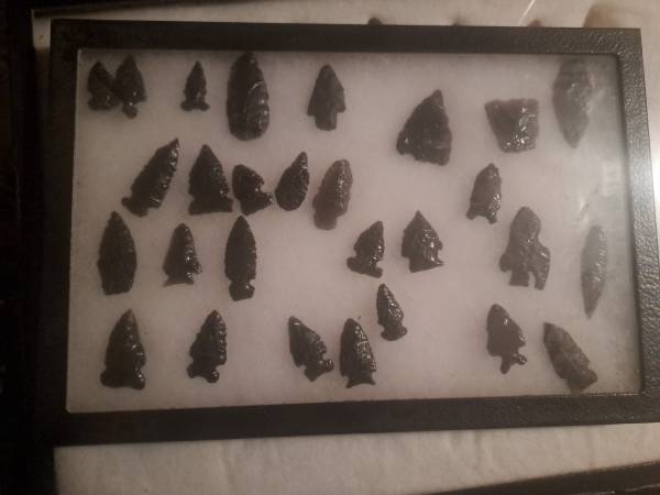 Obsidian indian artifacts from west coast $100