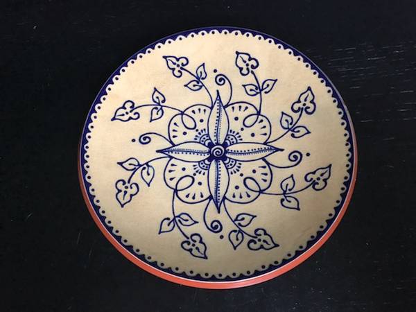Signed 2000 Pottery Redware Cobalt Blue Twilight on a Sping Evening Pl $20