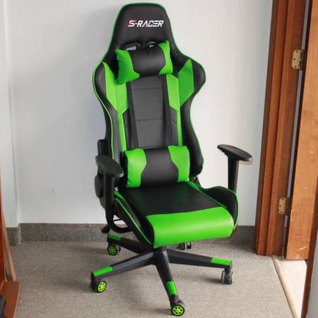 Photo Gaming Chair High Back Computer Chair Adjustable Swivel Racing Design $60