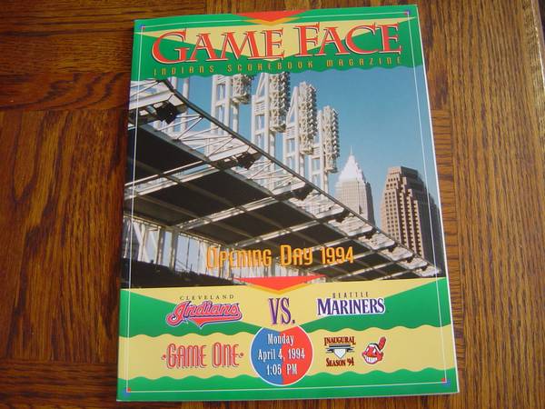 Photo Indians 1994 Opening Day Jacobs Field Scorebook $20