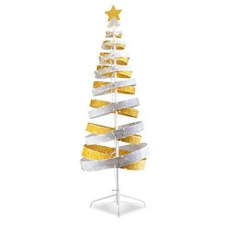 Mr. Christmas 4  6 foot Spiral Silver and Gold Metallic Trees $30