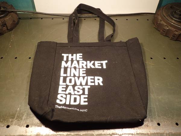 The Market Line Lower East Side Black Cloth Tote Bag 13 x 10 x 5 $1