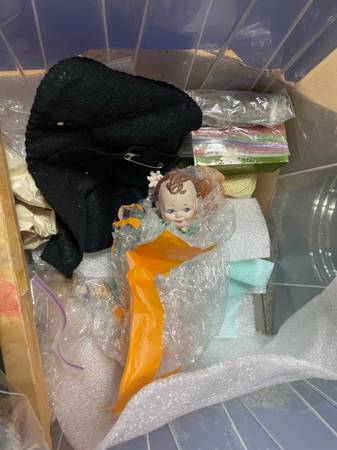 Photo Salt shaker, doll clothes  antique doll parts. $20