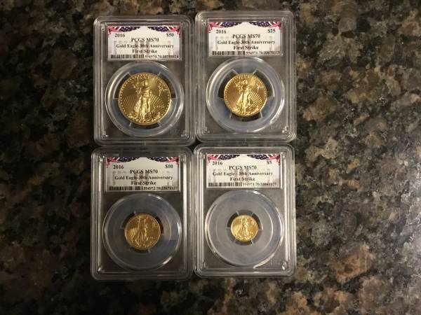 Photo AMERICAN EAGLE 4-COIN GOLD SETS FOR SALE $1,234