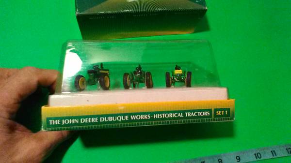 Photo John Deere New Old Stock - 3 Small Tractors In The Box $20