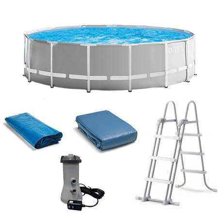 Photo Intex 15 Foot x 48-Inch Prism Frame Swimming Pool Set NEW IN BOX $400