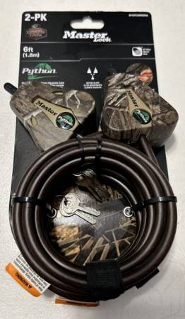 Photo Master Lock Mossy Oak 2-Pack 72-in Keyed Cable Lock $20