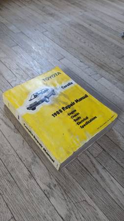 Photo Toyota Corolla 1988 factory service manual $50