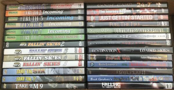 34 Waterfowl Duck Goose Turkey Bird Hunting Related DVDs plus Book Set $50