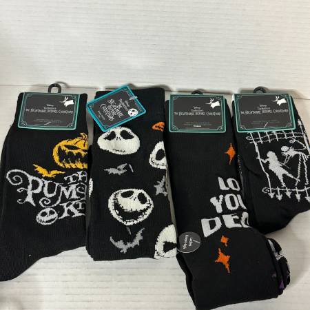 Photo 4 NEW Nightmare Before Christmas socks  Faces Pumpkin King Love You $15