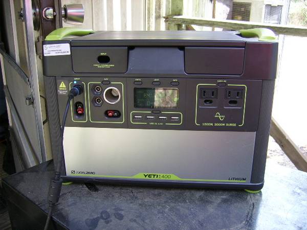 Photo Goal Zero YETI 1400 Solar Battery Generator Portable Power Station $1,000