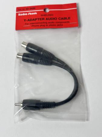 Photo NEW OLD STOCK Radio Shack shielded y-adapter audio cable 42-2436 NOS $5