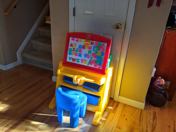 Photo Step 2 Flip  Doodle Easel Desk with Chair $70
