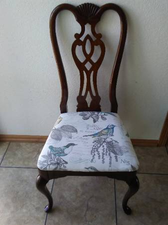 Photo Thomasville Furniture Company Cherry Wood Side Dining Chair Reupholste $40
