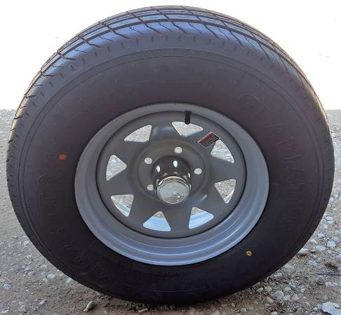 Photo 14 Gladiator Trailer Tire 205-75-14D  14x5.5 5 Lug Silver Spk Wheel $145