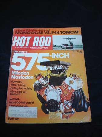 1975 Sept. Hot Rod Mag. Dick Landys 575-inch Mongoose VS F-14 Tomcat $9