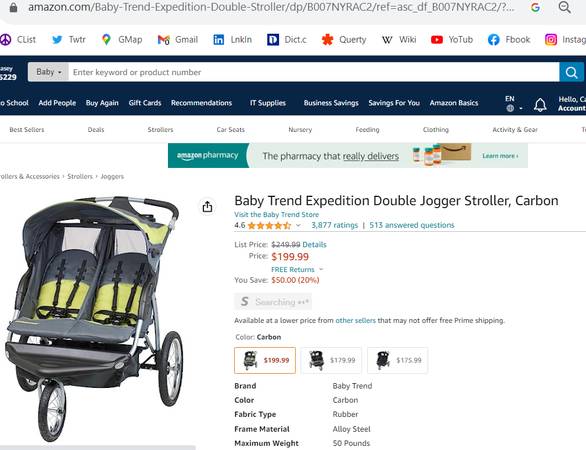 Photo 50 OFF Babytrend Expeditions 2-Seat Buggy $100
