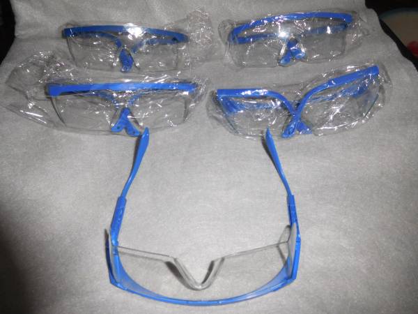 Photo 5 Lot Goggles Clear Plastic V-Modest Light Weight Use w Mini Chainsaws $10