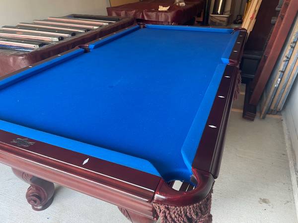 Photo 8 ft. American Heritage Pool Table (includes delivery, setup  New felt) $1,600