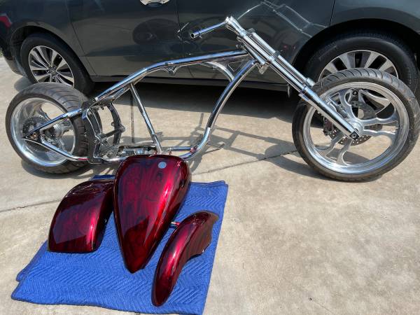 Photo Custom chromed out CHOPPER ROLLER, Complete Custom Painted Tins $3,200