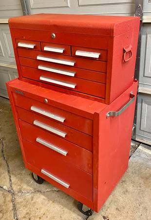 Photo Kennedy 27 Combo Red Rolling Roller Cabinet Tool wKeys Chest Box $550