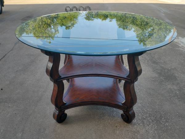 Photo Maitland-Smith Style Round Top Scroll Center Table $525