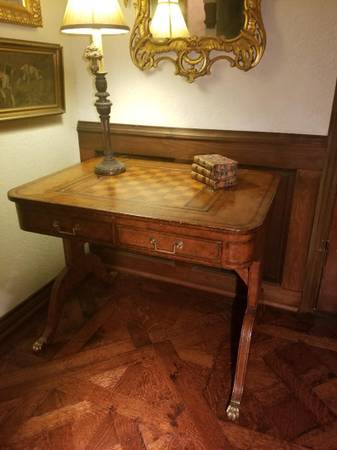 Photo Maitland Smith Leather Chess Table $1,495
