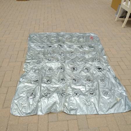 Photo NEW SEVYLOR DOUBLE FRENCH SILVER INFLATABLE POOL FLOAT W 36 POCKETS $89