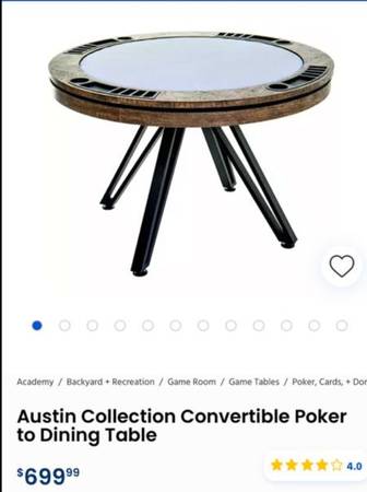 Photo Poker dinning table $350