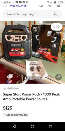 Photo Portable power source Super start power jack . New in box $85