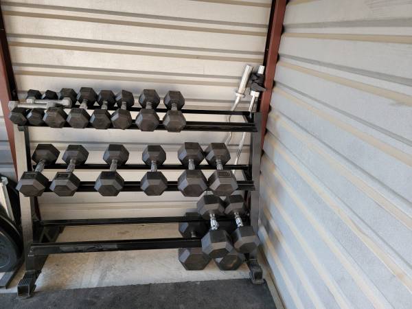 Photo Rogue Fitness Hex Dumbbells and Rack $795